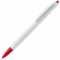 Ручка шариковая Tick, белая с красным, вид сбоку