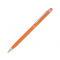Ручка-стилус металлическая шариковая Jucy Soft soft-touch, оранжевая