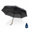 Компактный зонт Impact из RPET AWARE™ с бамбуковой ручкой, d96 см, черный 