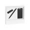 Набор ручка Jupiter + флеш-карта Case + зарядник Theta 4000 mAh в черном футляре, бело-черный