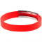 Силиконовый браслет Brisky с металлическим шильдом, красный, обратная сторона