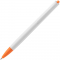 Ручка шариковая Tick, белая с оранжевым, вид сзади