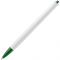 Ручка шариковая Tick, белая с зеленым, вид сзади