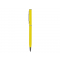 Ручка металлическая шариковая Атриум софт-тач, жёлтая, вид сбоку
