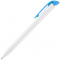 Ручка шариковая Favorite, белая с голубым, вид сбоку