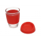 Стеклянный стакан с силиконовой крышкой и манжетой Monday, красный, открытый