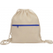 Рюкзак-мешок хлопковый Lark с цветной молнией, синий