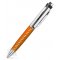 Флешка-ручка с кожаной вставкой, оранжевая