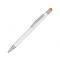 Ручка металлическая шариковая Flowery со стилусом, оранжевая