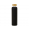 Стеклянная бутылка с бамбуковой крышкой Foggy, черная