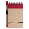 Блокнот на кольцах Eco note c ручкой, красный, вид сзади