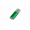 Флешка промо прямоугольной формы c прозрачным колпачком, зеленая