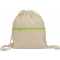 Рюкзак-мешок хлопковый Lark с цветной молнией, зеленое яблоко
