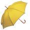 Зонт-трость с деревянной ручкой, полуавтомат, желтый