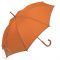 Зонт-трость с деревянной ручкой, полуавтомат, оранжевый