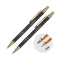 Набор Ray, чёрный с золотом: шариковая ручка и механический карандаш