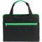 Конференц-сумка Unit Сontour, черная с зелёным, вид спереди