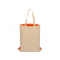 Сумка для шопинга Twin двухцветная из хлопка, 180 г/м2, оранжевая, обратная сторона