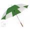 Зонт-трость с деревянной ручкой, полуавтомат, зеленый