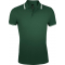 Рубашка поло мужская PASADENA MEN 200, с контрастной отделкой зеленая с белым