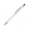 Ручка металлическая шариковая Flowery со стилусом, синяя