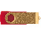 Флешка TWIST COLOR, красная с золотистым, 64 ГБ