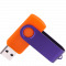 Флешка TWIST COLOR, оранжевая с фиолетовым