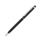 Ручка-стилус металлическая шариковая Jucy Soft soft-touch, черная