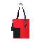 Шоппер Superbag Color, красный с чёрным
