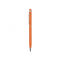 Ручка-стилус металлическая шариковая Jucy Soft soft-touch, оранжевая, вид сбоку