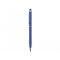 Ручка-стилус металлическая шариковая Jucy Soft soft-touch, синяя, вид сбоку