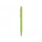Ручка-стилус металлическая шариковая Jucy Soft soft-touch, зеленое яблоко, вид сбоку