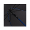 Зонт-трость Colorline с цветными спицами и куполом из переработанного пластика, черный с синим