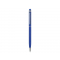 Ручка-стилус металлическая шариковая Jucy Soft soft-touch, синяя, вид сзади