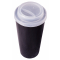 Пластиковый стакан Happy Cup, 400 мл, чёрный, с крышкой