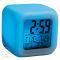  Часы Куб с термометром и меняющей цвет подсветкой, голубая подсветка