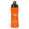 Бутылка спортивная Санторини с прорезиненным покрытием, оранжевая с примером нанесения