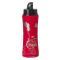 Бутылка спортивная Санторини с прорезиненным покрытием, красная с примером нанесения
