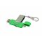 Флешка поворотный механизм c дополнительным разъемом Micro USB , зеленая, два разъема открыты