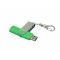 Флешка поворотный механизм c дополнительным разъемом Micro USB , зеленая, один разъем открыт