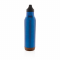 Герметичная вакуумная бутылка Cork, 600 мл, синяя, вид сбоку