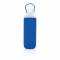 Стеклянная бутылка в силиконовом чехле, синяя, вид спереди