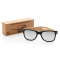 Солнцезащитные очки Wheat straw с бамбуковыми дужками, чёрные, упаковка