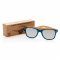 Солнцезащитные очки Wheat straw с бамбуковыми дужками, синие, упаковка