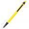 Шариковая ручка Алюминиевая ручка-стилус, жёлтая, вид спереди