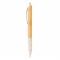 Ручка из бамбука и пшеничной соломы, белая, вид сбоку