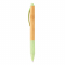 Ручка из бамбука и пшеничной соломы, салатовая, вид сбоку