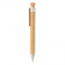 Бамбуковая ручка с клипом из пшеничной соломы, белая, вид сбоку