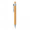 Бамбуковая ручка с клипом из пшеничной соломы, голубая, вид сбоку