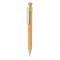 Бамбуковая ручка с клипом из пшеничной соломы, зелёная